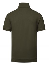 Olivgrünes Zip-Shirt für Herren aus strapazierfähigem Piqué mit Reißverschluss und Regular Fit